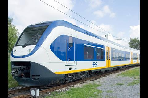 NS has returned to service the first of its 131 Sprinter Lighttrain electric multiple-units which are being refurbished (Photo: Bombardier Transportation).